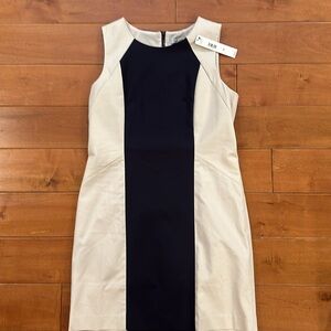 NWT - DKNY Dress - Light Beige and Navy - Size 12